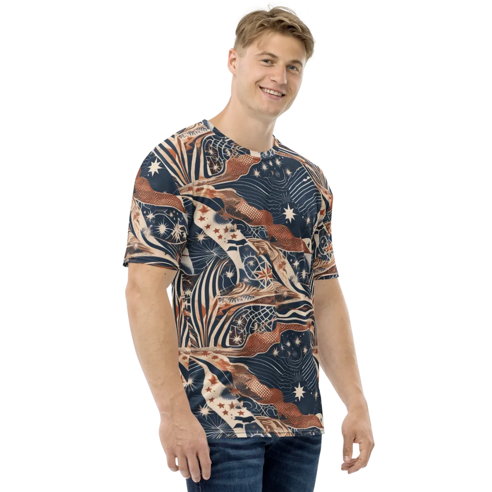 Midnight Meridian on Men's Crew Neck T-Shirt — Right