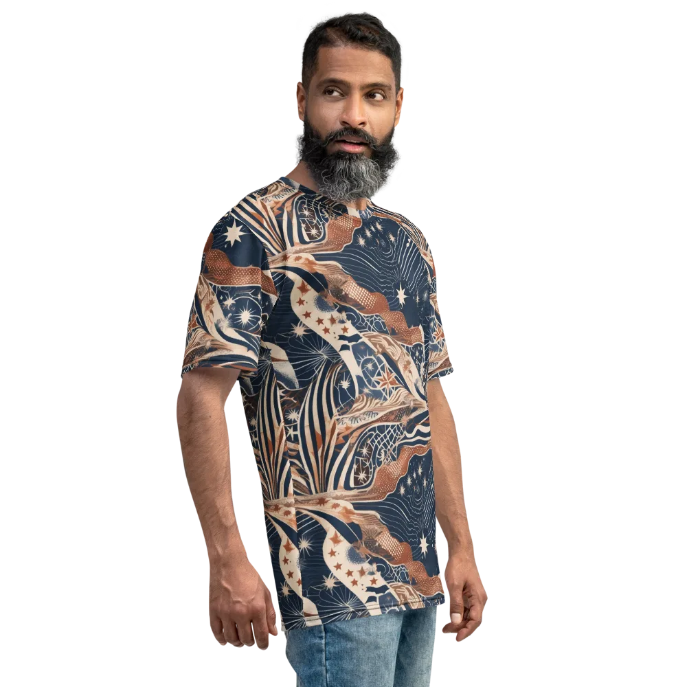 Midnight Meridian on Men's Crew Neck T-Shirt — Right