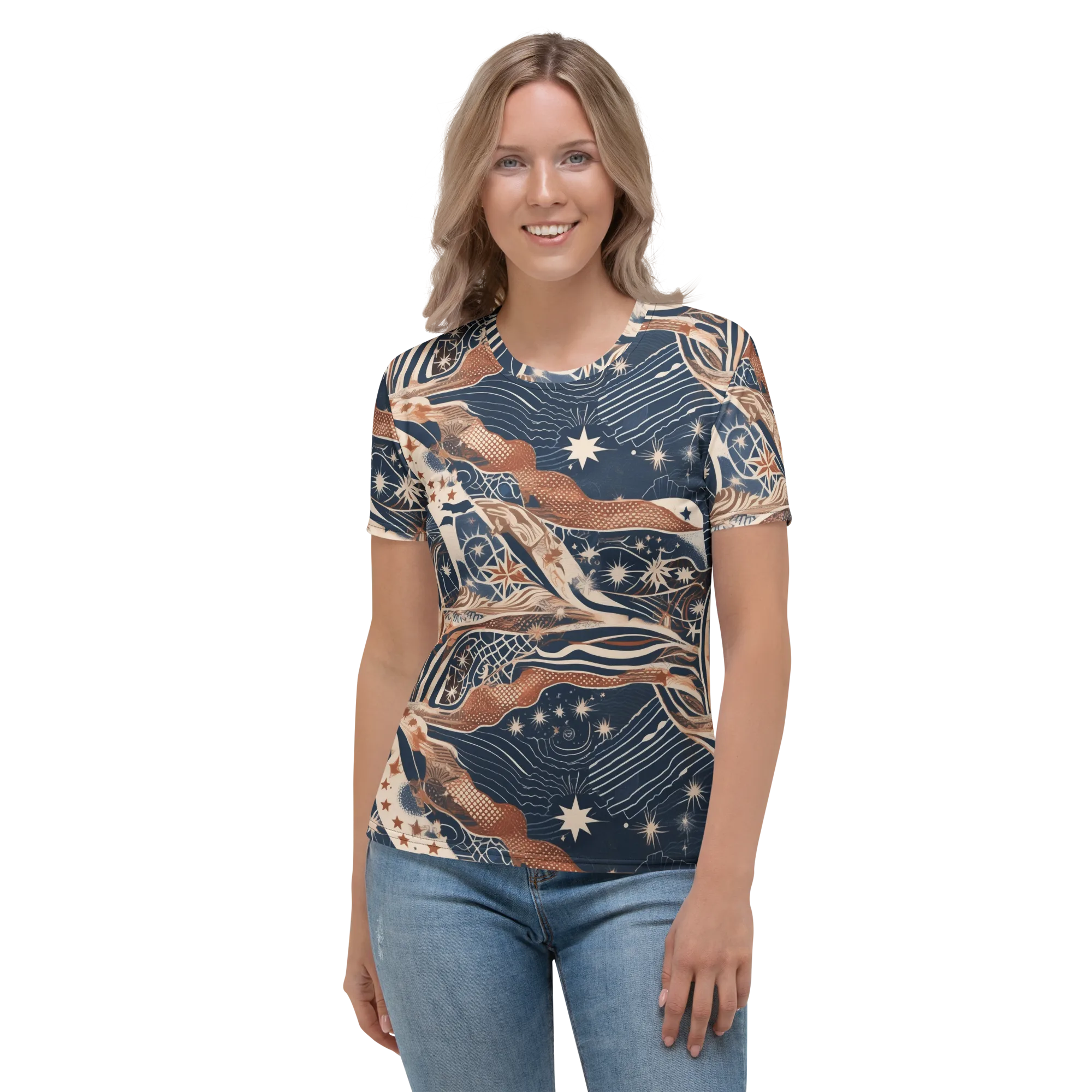 Midnight Meridian on Women's Crew Neck T-Shirt — Front