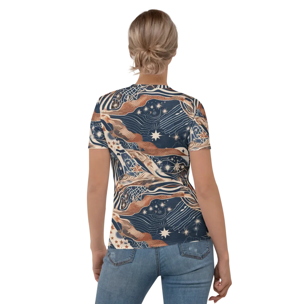 Midnight Meridian on Women's Crew Neck T-Shirt — Back