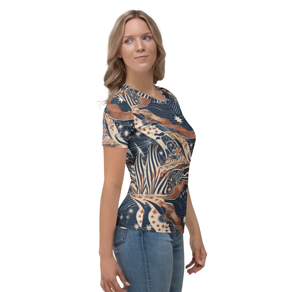 Midnight Meridian on Women's Crew Neck T-Shirt — Right