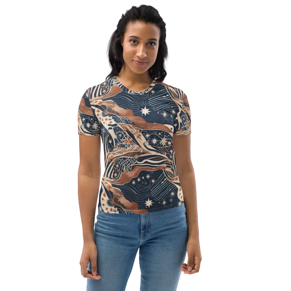 Midnight Meridian on Women's Crew Neck T-Shirt — Front