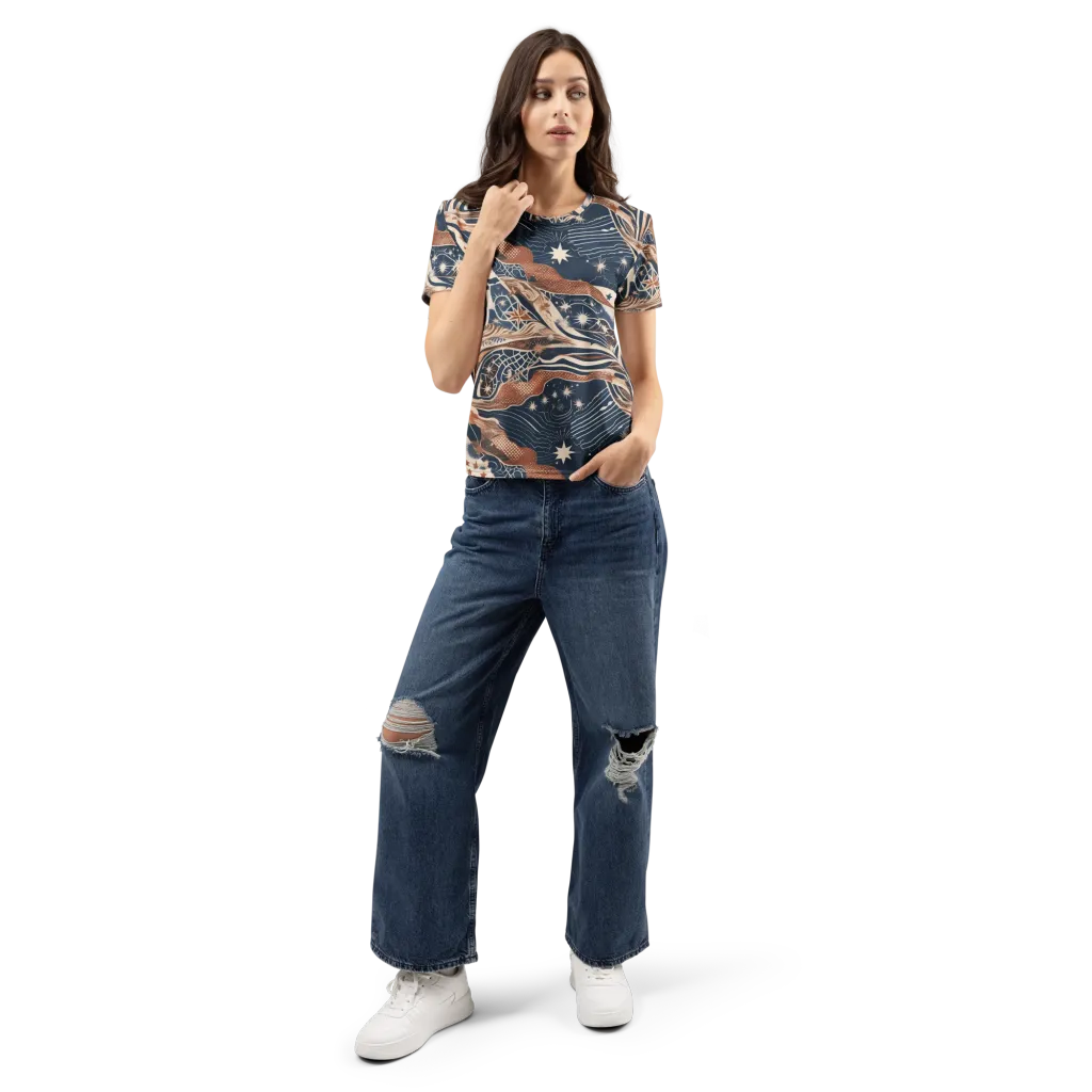 Midnight Meridian on Women's Crew Neck T-Shirt — Front