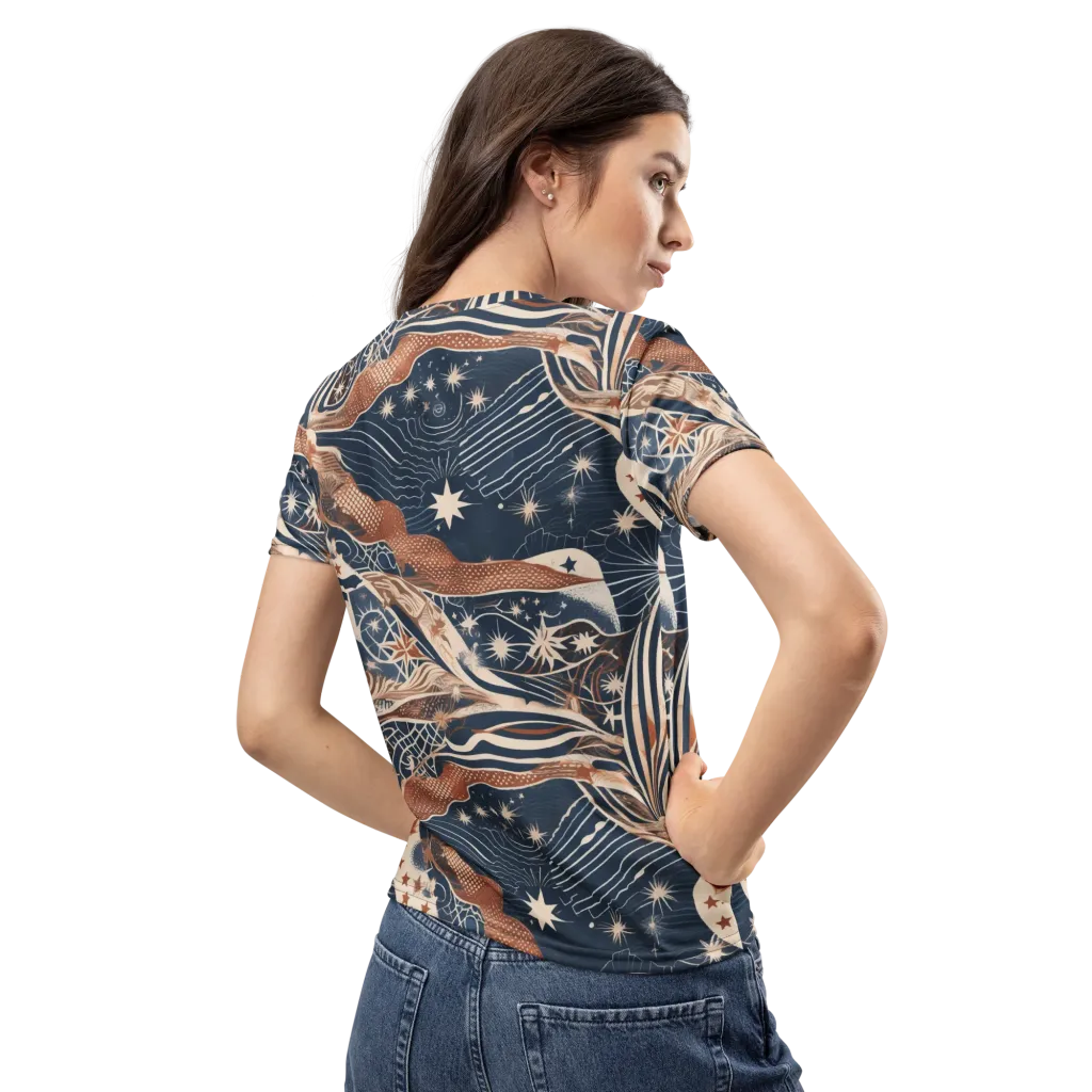 Midnight Meridian on Women's Crew Neck T-Shirt — Back