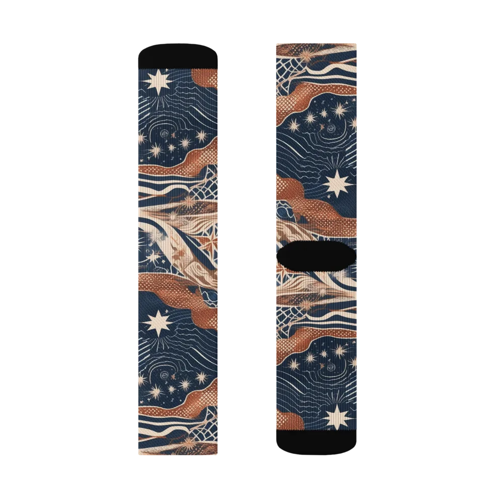 Midnight Meridian on Socks — Left Sock
