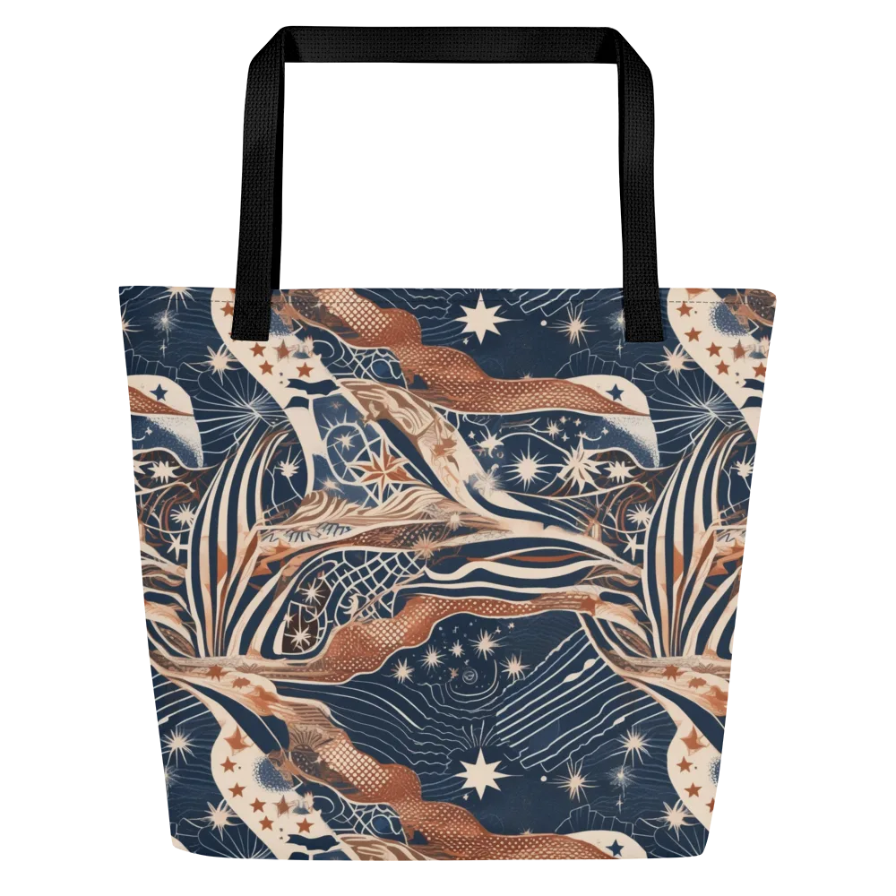 Midnight Meridian on Large Tote Bag W/ Pocket — Front