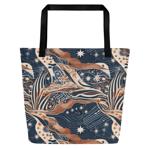 Midnight Meridian on a Large Tote Bag W/ Pocket
