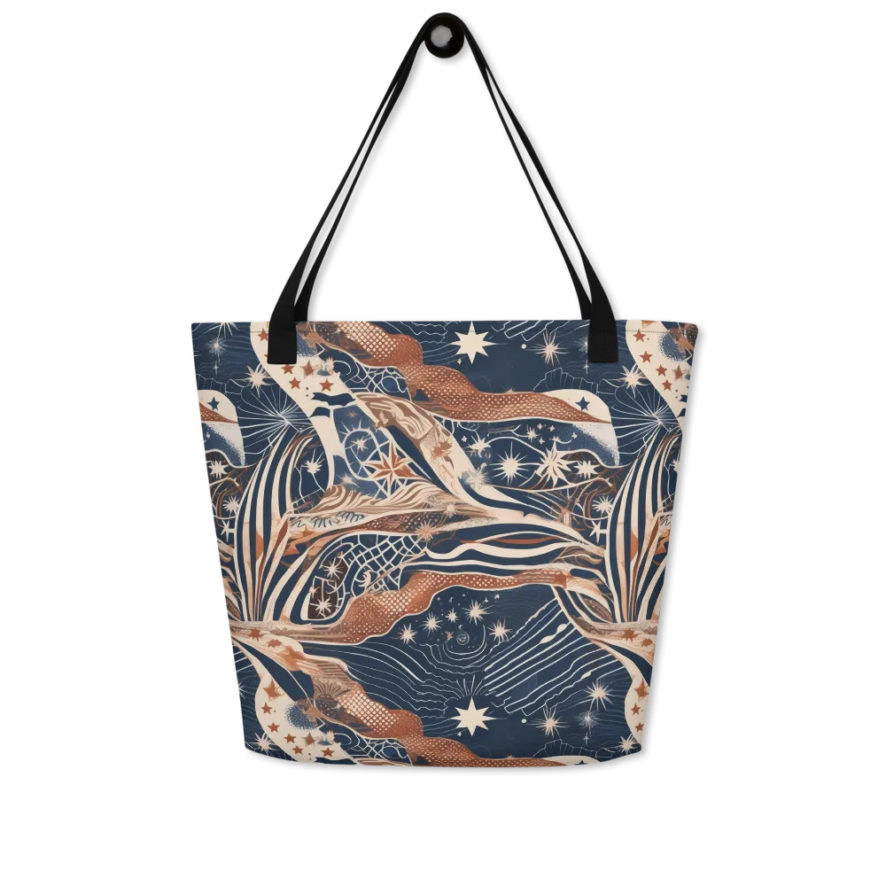 Midnight Meridian on Large Tote Bag W/ Pocket — Front