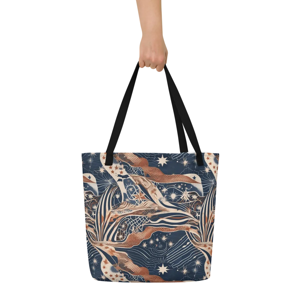 Midnight Meridian on Large Tote Bag W/ Pocket — Front