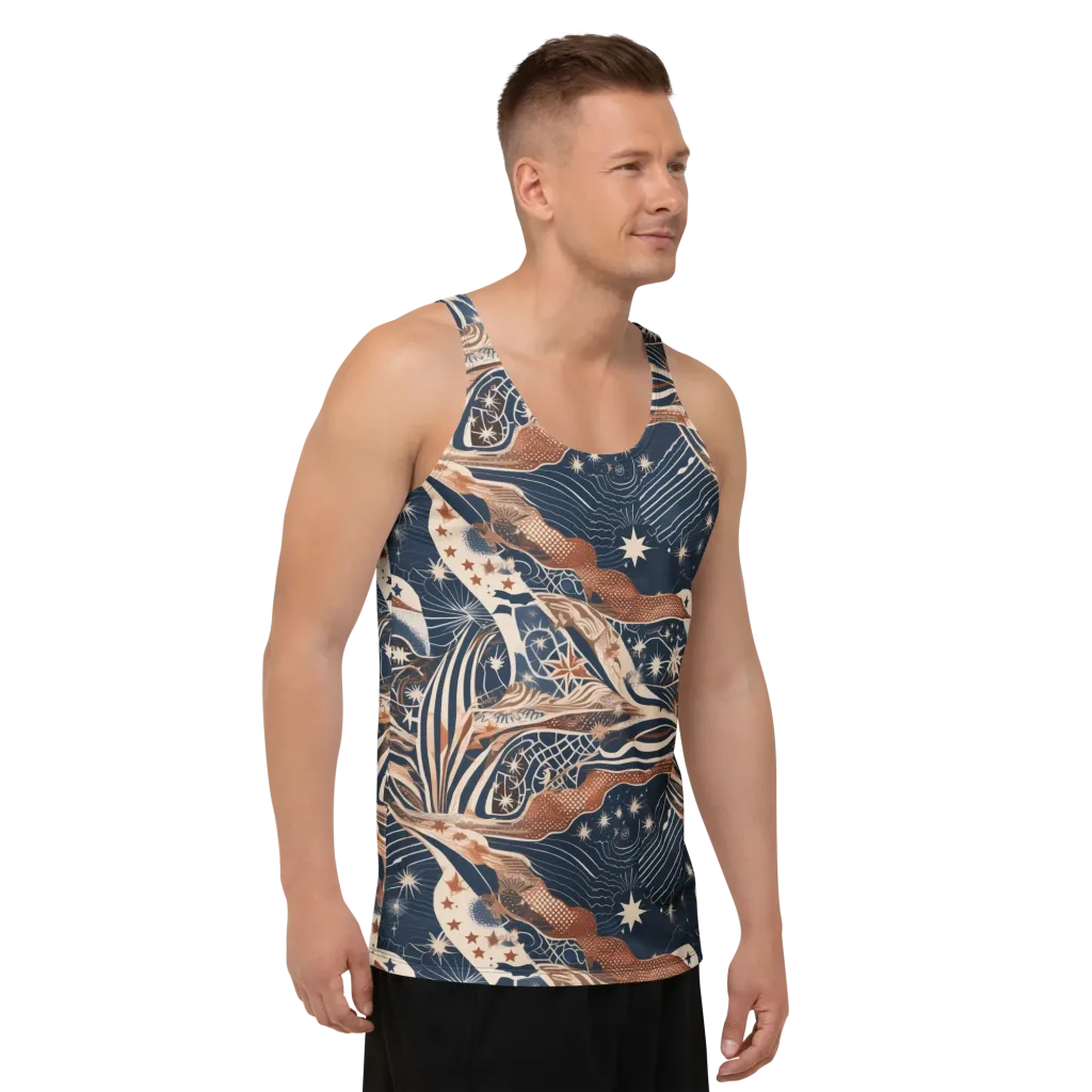 Midnight Meridian on Men's Tank Top — Right Front