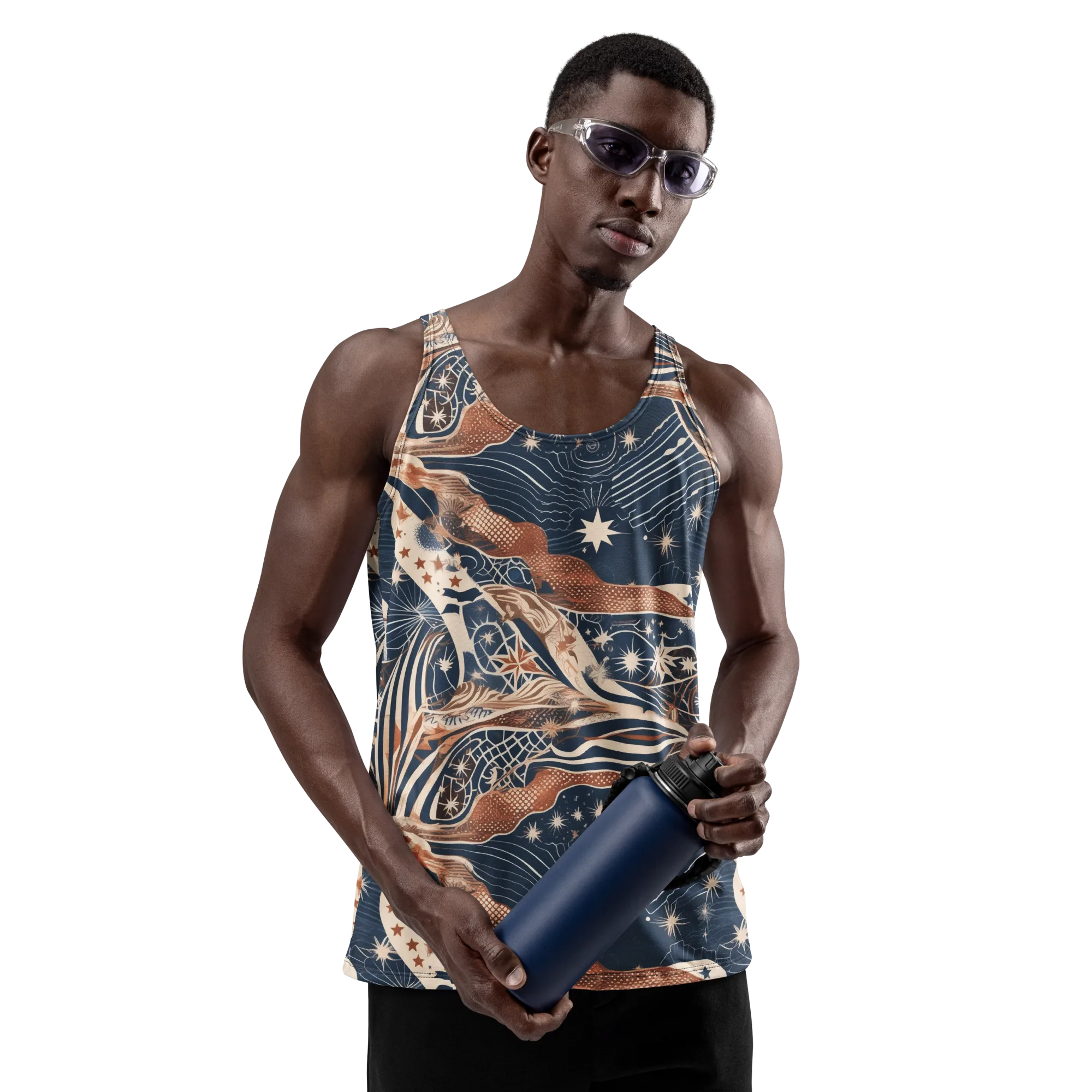 Midnight Meridian on Men's Tank Top — Front