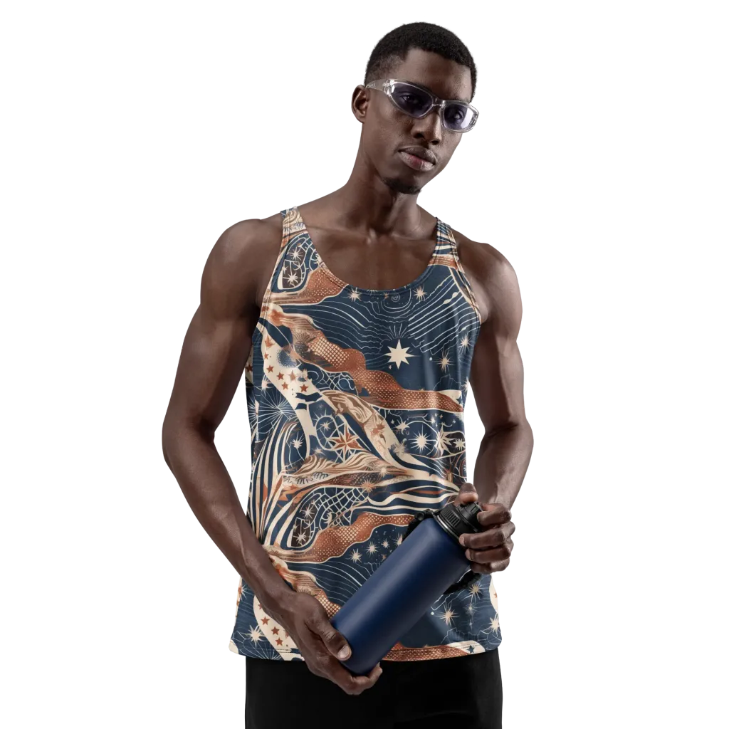 Midnight Meridian on Men's Tank Top — Front