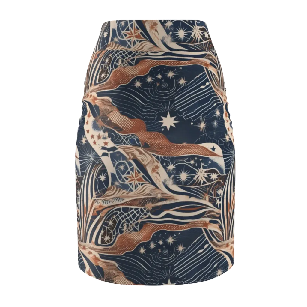 Midnight Meridian on Pencil Skirt — Back