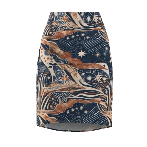 Midnight Meridian on a Pencil Skirt