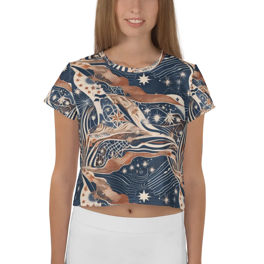 Midnight Meridian on Crop Tee — Front