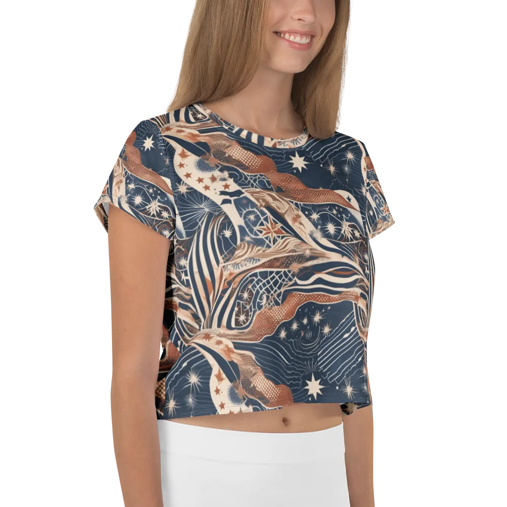 Midnight Meridian on Crop Tee — Right
