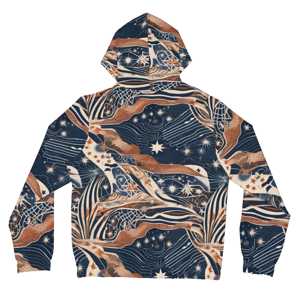 Midnight Meridian on Women's Full-Zip Hoodie — Back