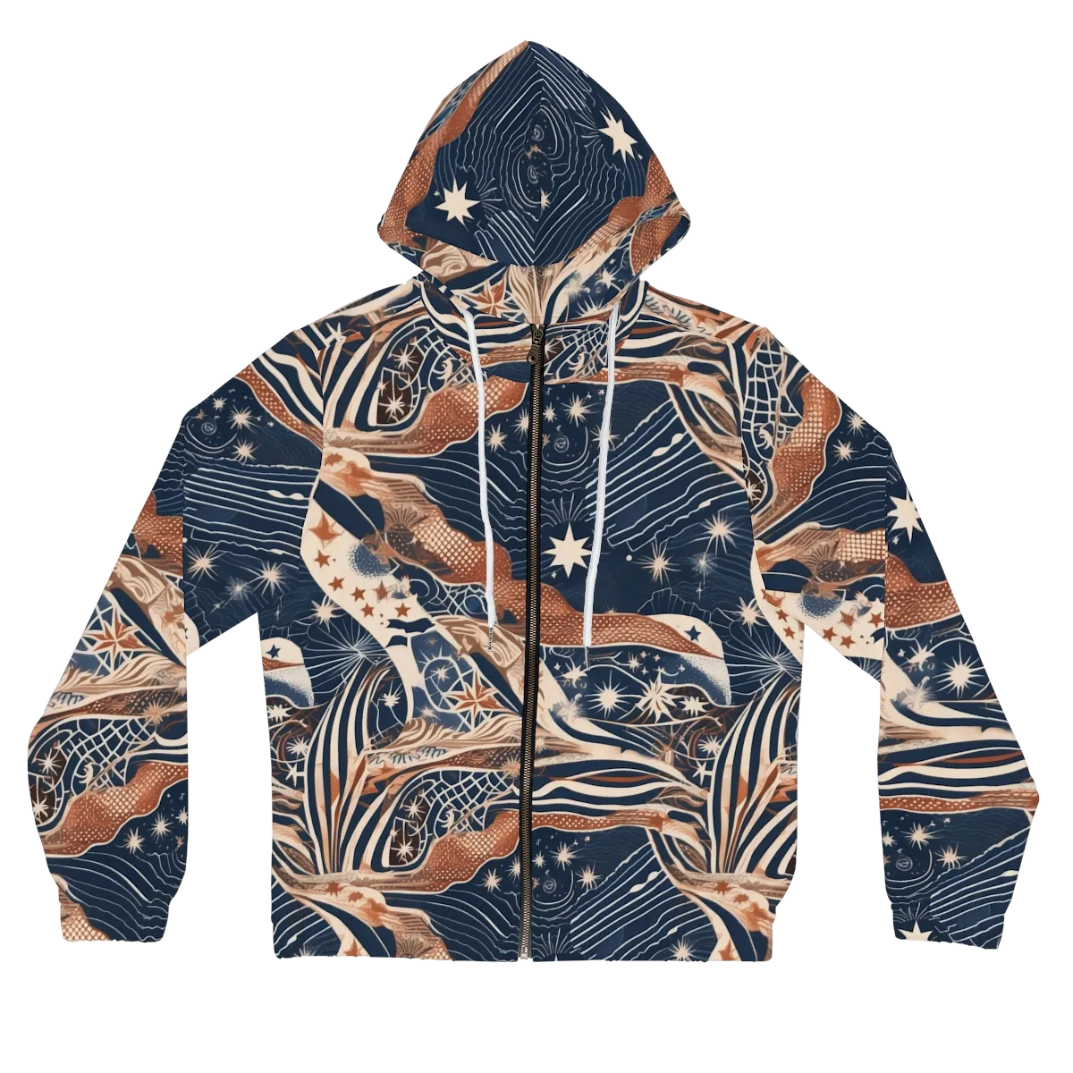 Midnight Meridian on Women's Full-Zip Hoodie — Front