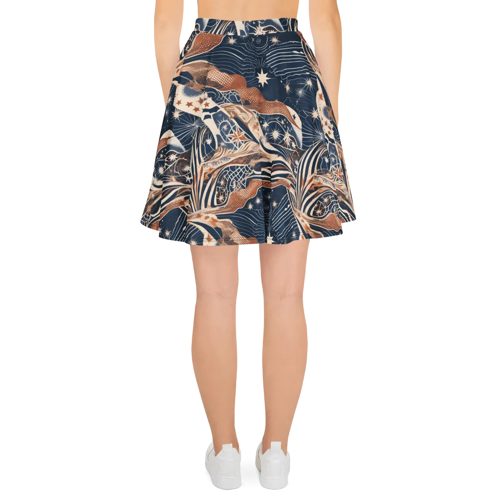Midnight Meridian on Skater Skirt — Back