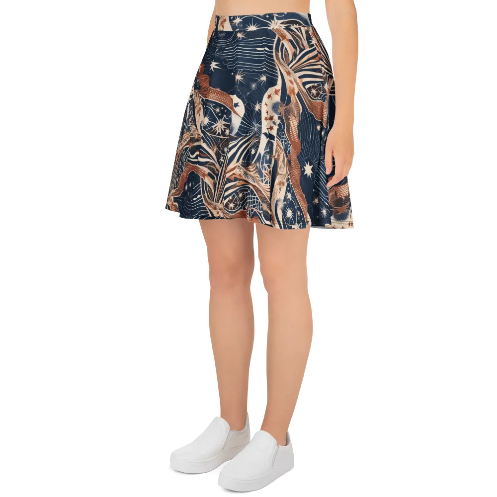 Midnight Meridian on Skater Skirt — Left