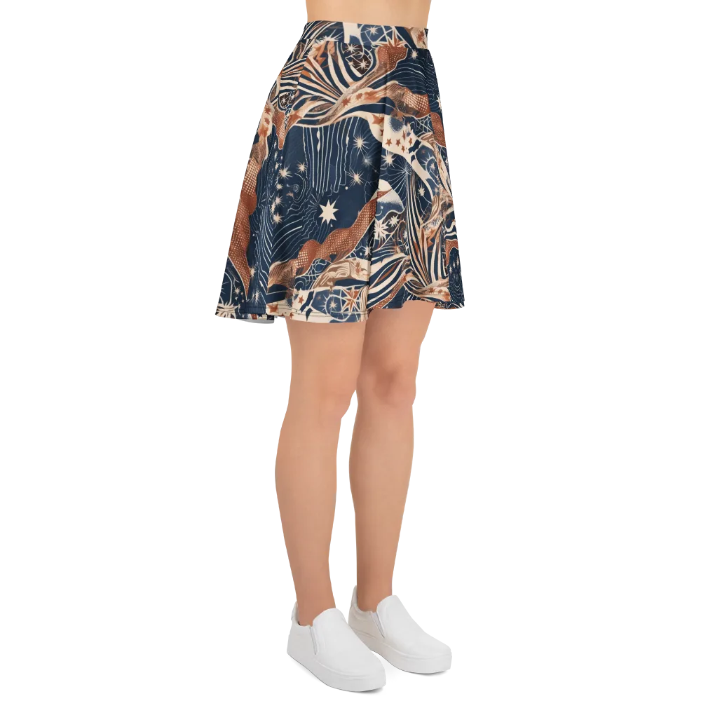 Midnight Meridian on Skater Skirt — Right