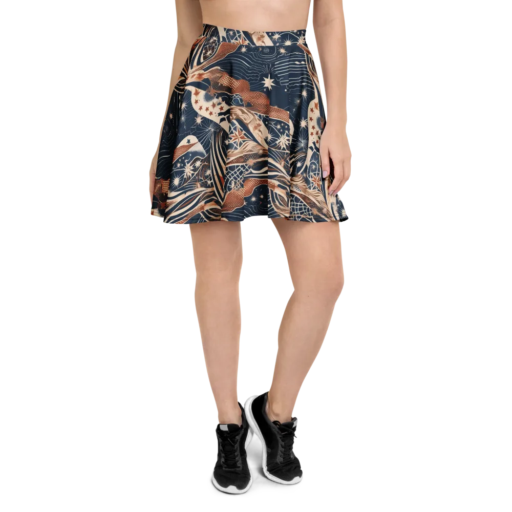 Midnight Meridian on Skater Skirt — Front