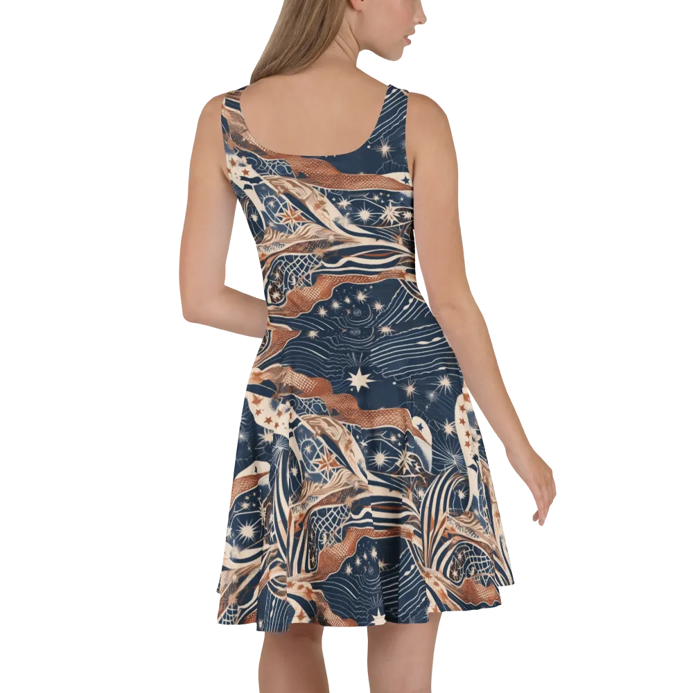 Midnight Meridian on Skater Dress — Back