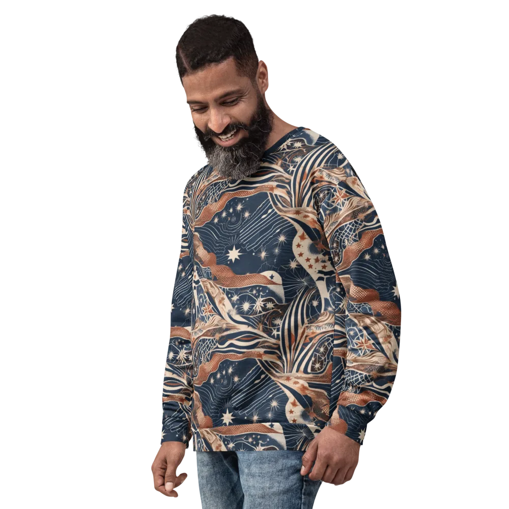 Midnight Meridian on Sweatshirt — Left Front