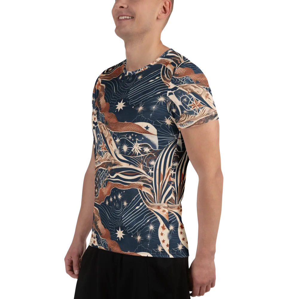 Midnight Meridian on Men's Athletic T-Shirt — Left