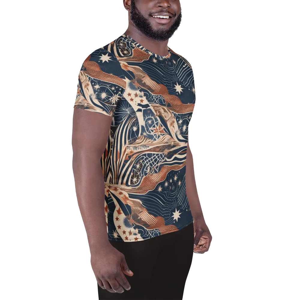 Midnight Meridian on Men's Athletic T-Shirt — Right
