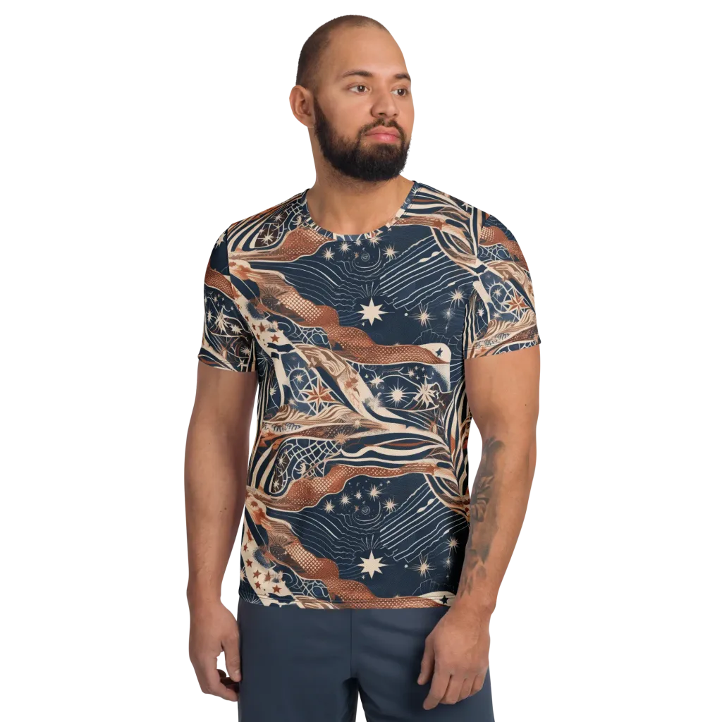 Midnight Meridian on Men's Athletic T-Shirt — Front