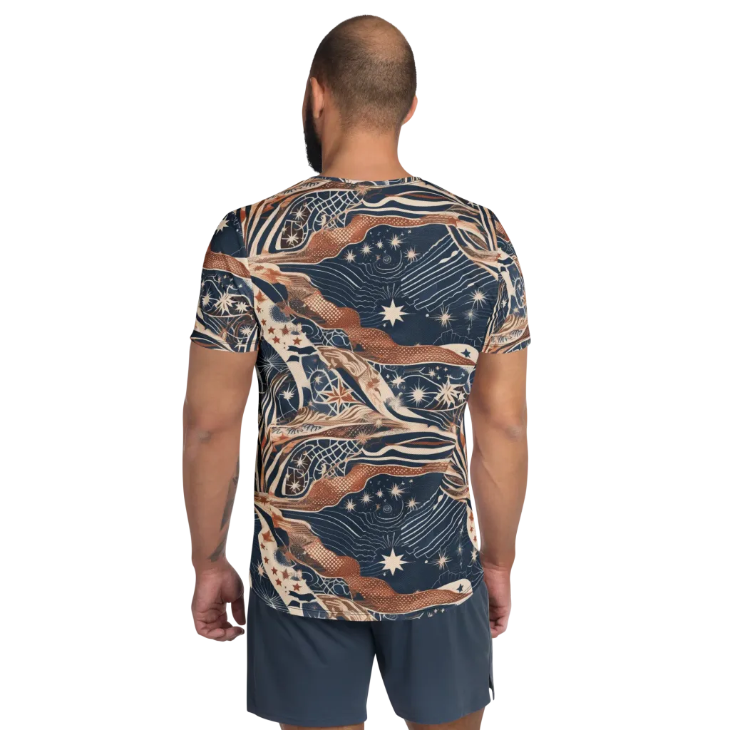 Midnight Meridian on Men's Athletic T-Shirt — Back