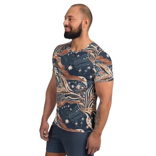 Midnight Meridian on a Men's Athletic T-Shirt