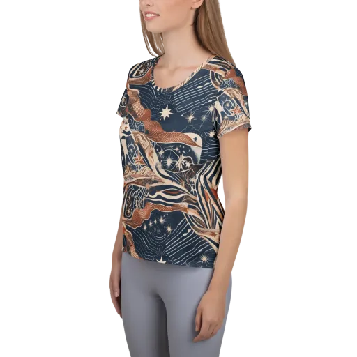 Midnight Meridian on a Women's Athletic T-Shirt