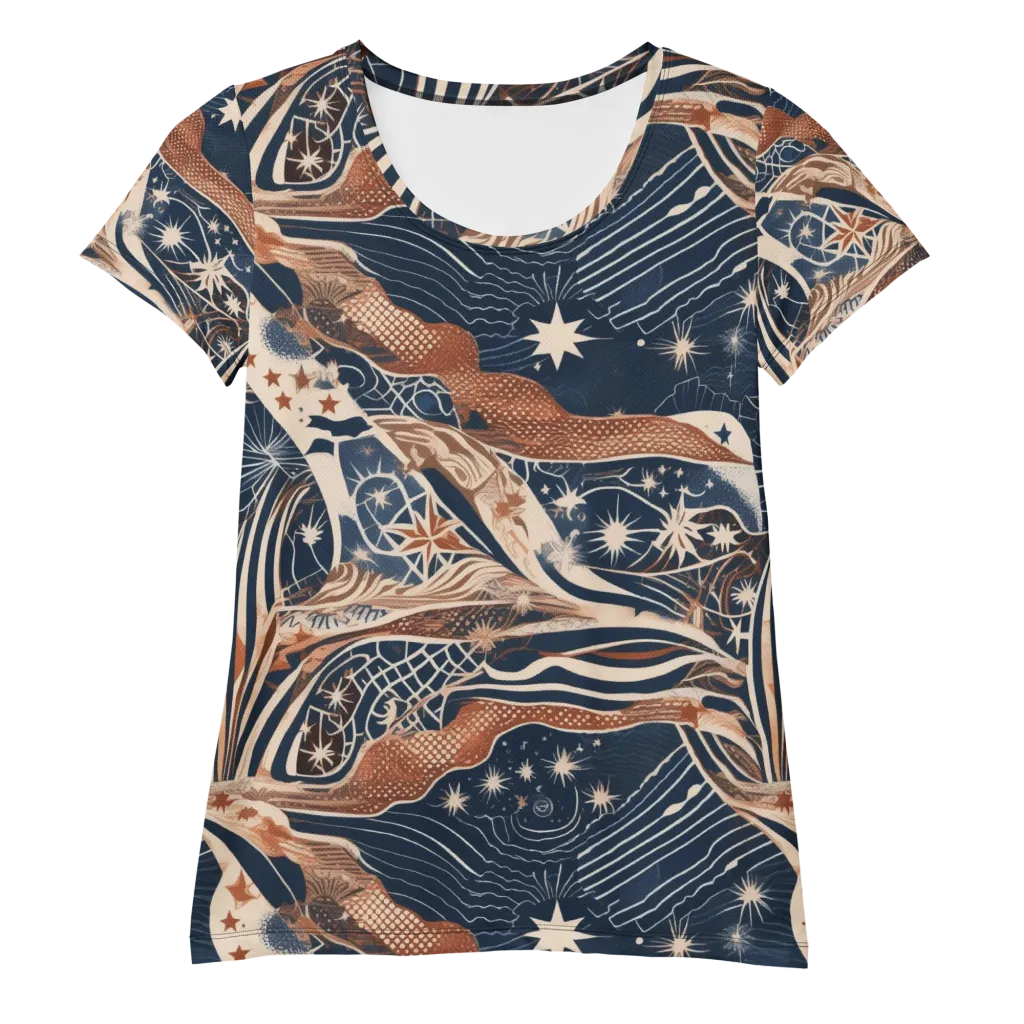 Midnight Meridian on Women's Athletic T-Shirt — Front