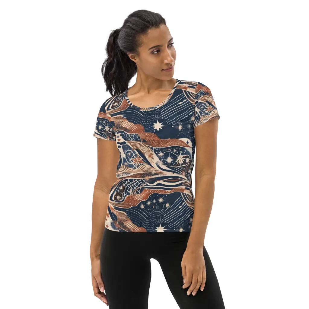 Midnight Meridian on Women's Athletic T-Shirt — Front