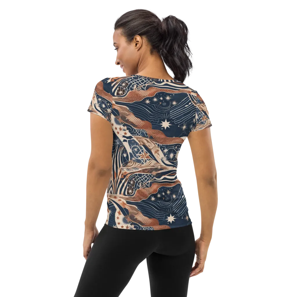 Midnight Meridian on Women's Athletic T-Shirt — Back
