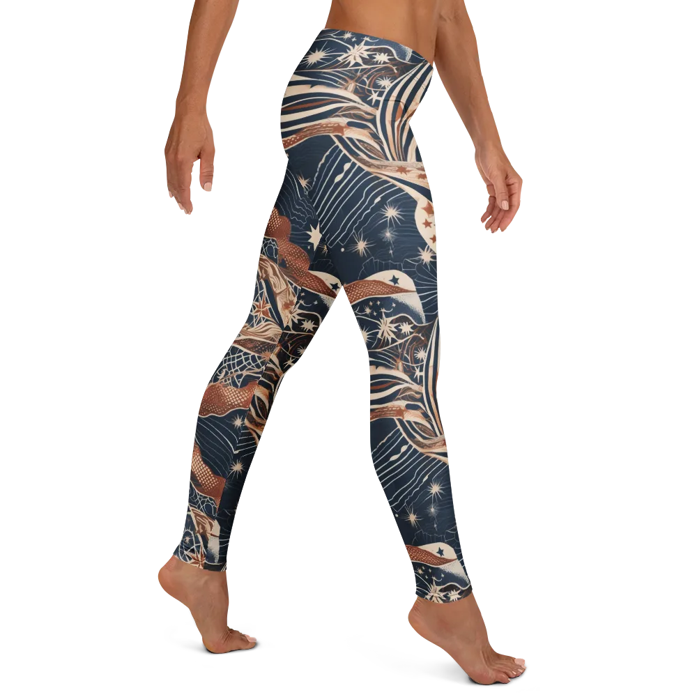 Midnight Meridian on Leggings — Right