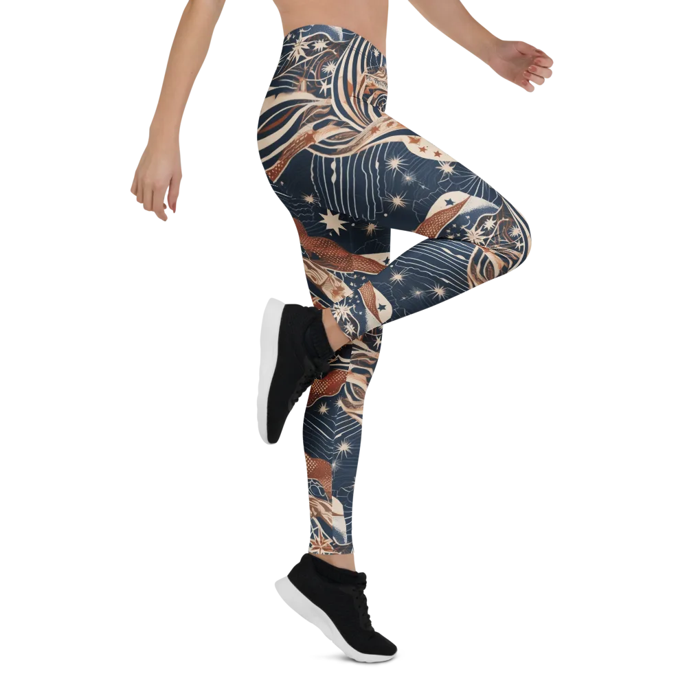 Midnight Meridian on Leggings — Right
