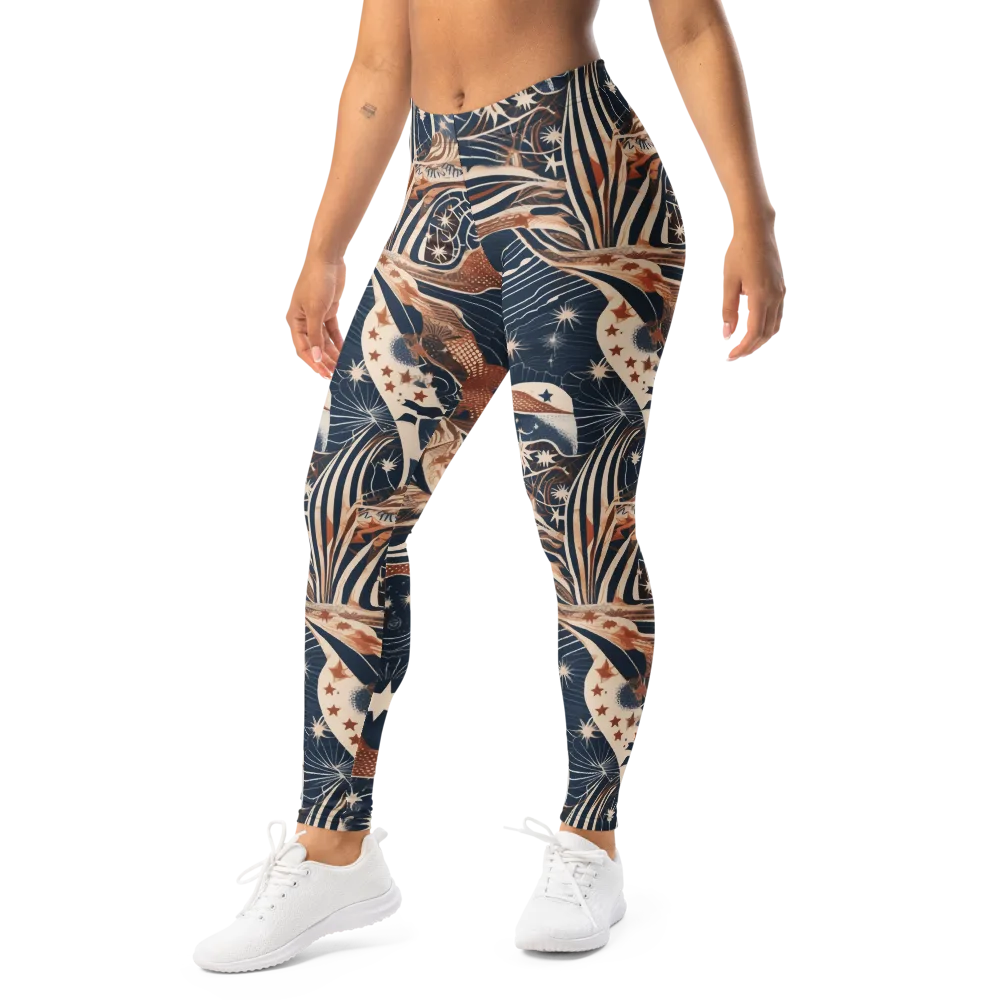 Midnight Meridian on Leggings — Left Front