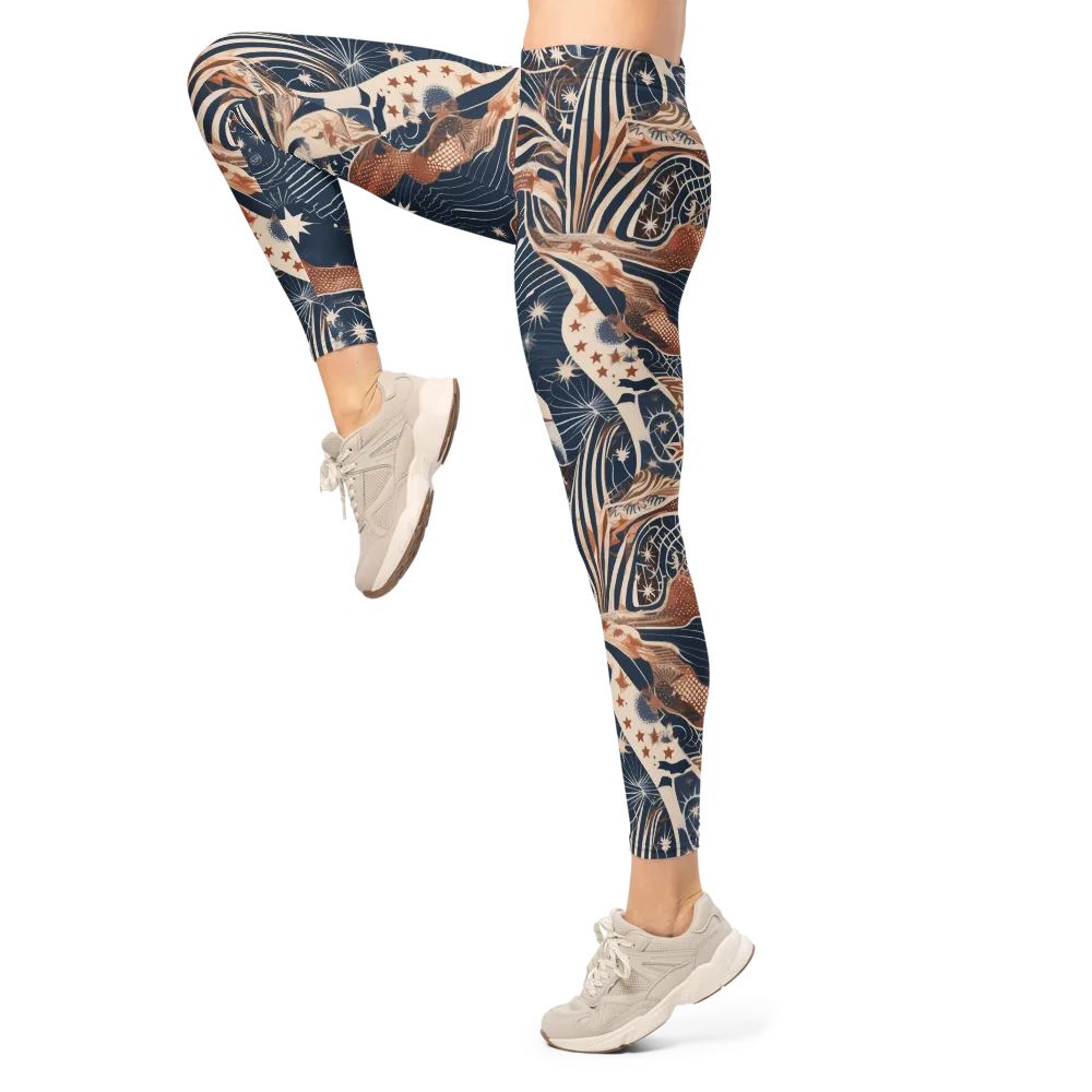 Midnight Meridian on Leggings — Left
