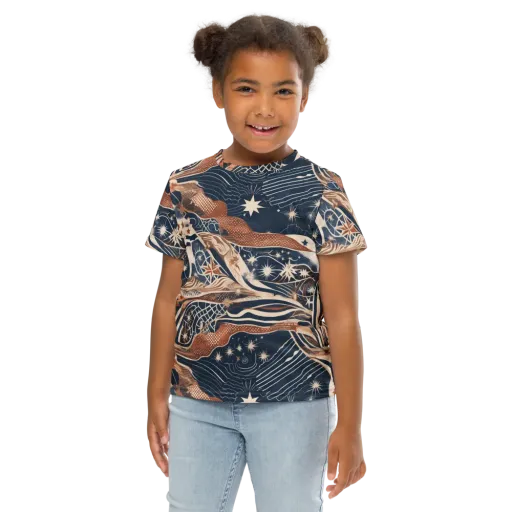 Midnight Meridian on a Kids Crew Neck T-Shirt