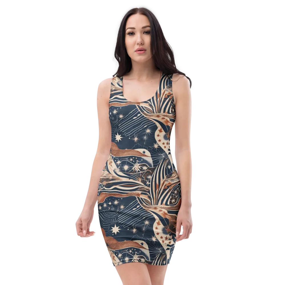 Midnight Meridian on Bodycon Dress — Front