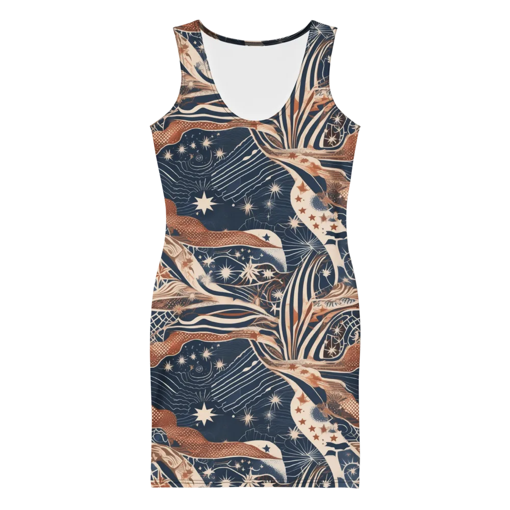 Midnight Meridian on Bodycon Dress — Front