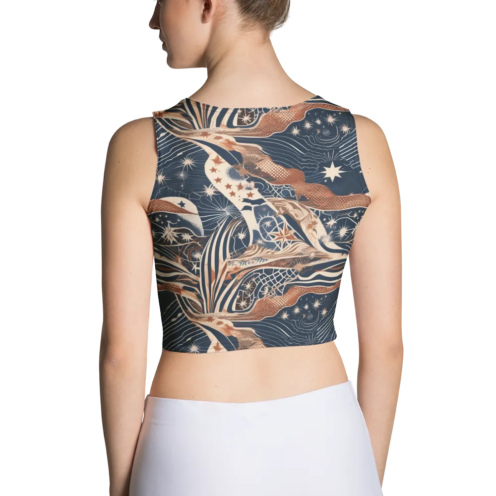 Midnight Meridian on Crop Top — Back