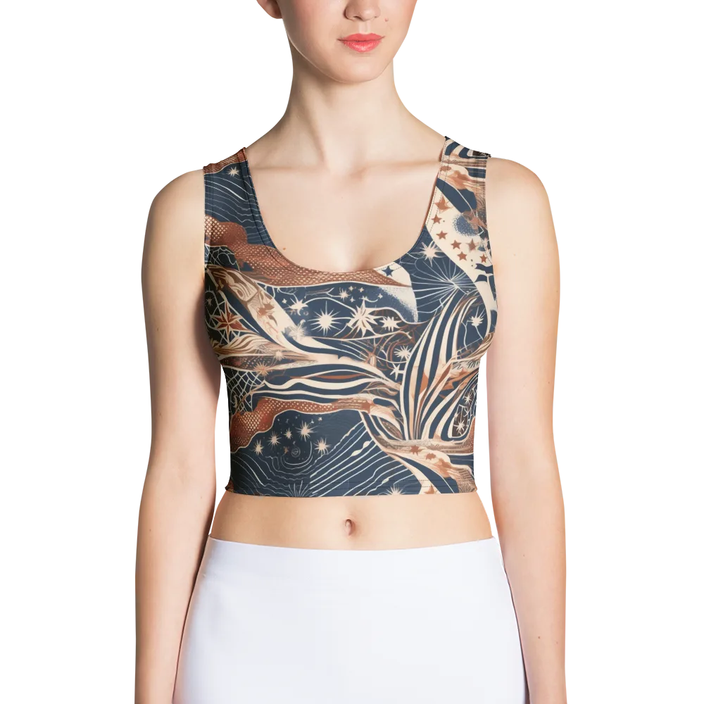 Midnight Meridian on Crop Top — Front