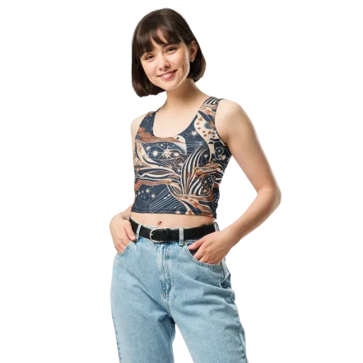 Midnight Meridian on a Crop Top