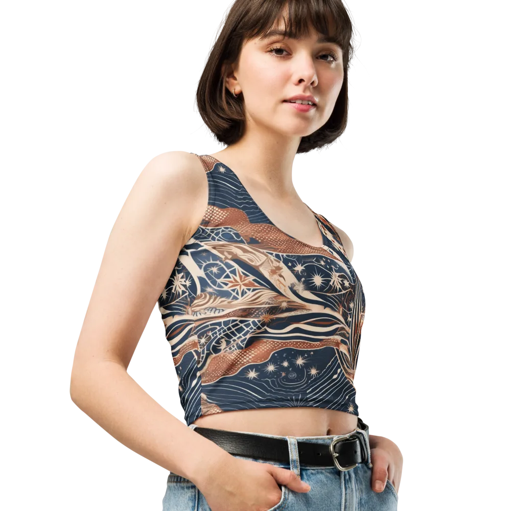 Midnight Meridian on Crop Top — Right Front