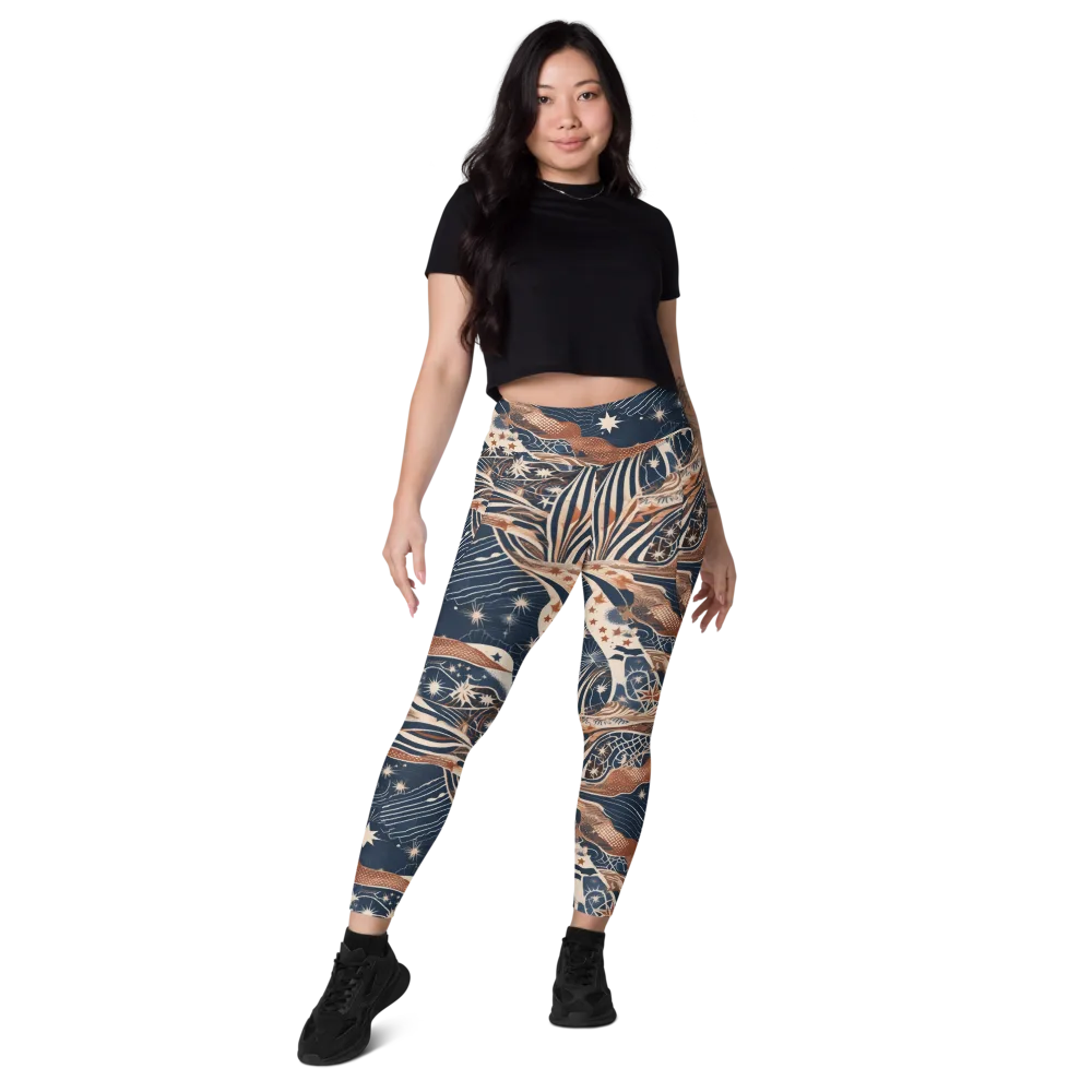 Midnight Meridian on Leggings with Pockets — Front