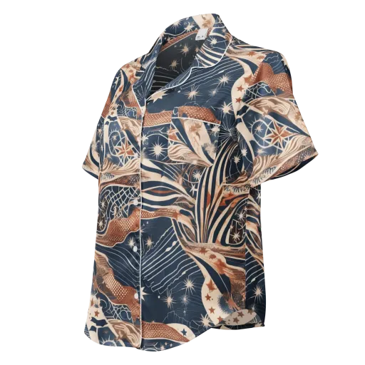 Midnight Meridian on a Women's Short Sleeve Pajama Top
